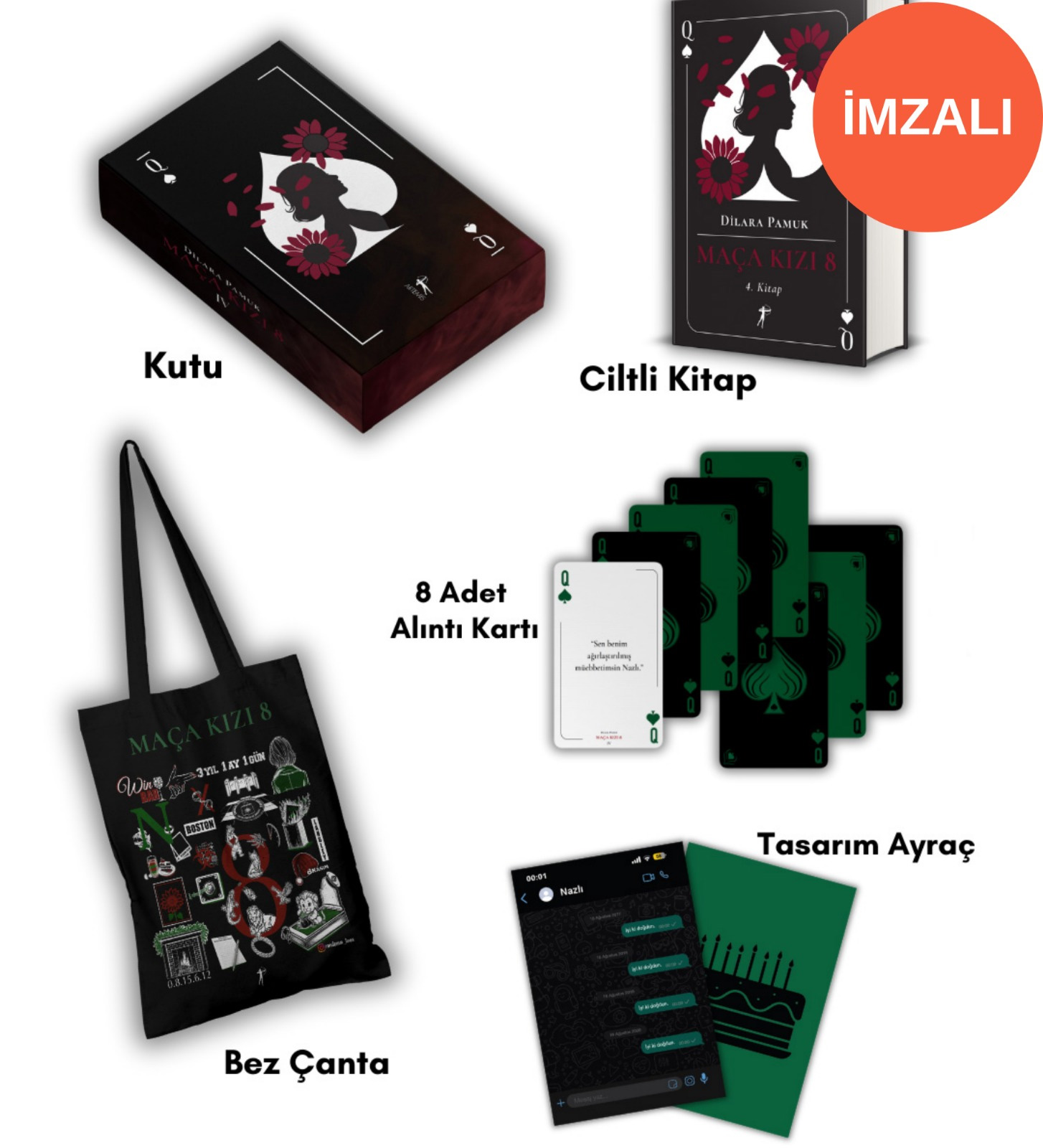 Maça Kızı 8 - 4. Kitap Özel Kutulu Set (Ciltli - İmzalı)
