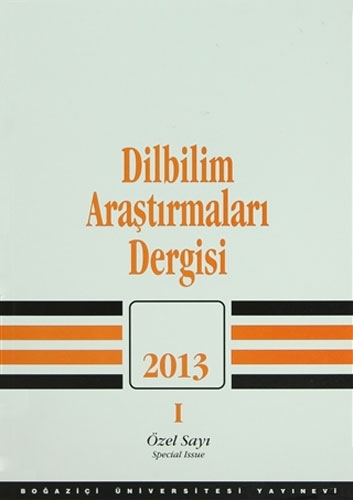 Dilbilim Araştırmaları Dergisi: 2013/1 Dilbilim Araştırmaları Dergisi: 2013/1