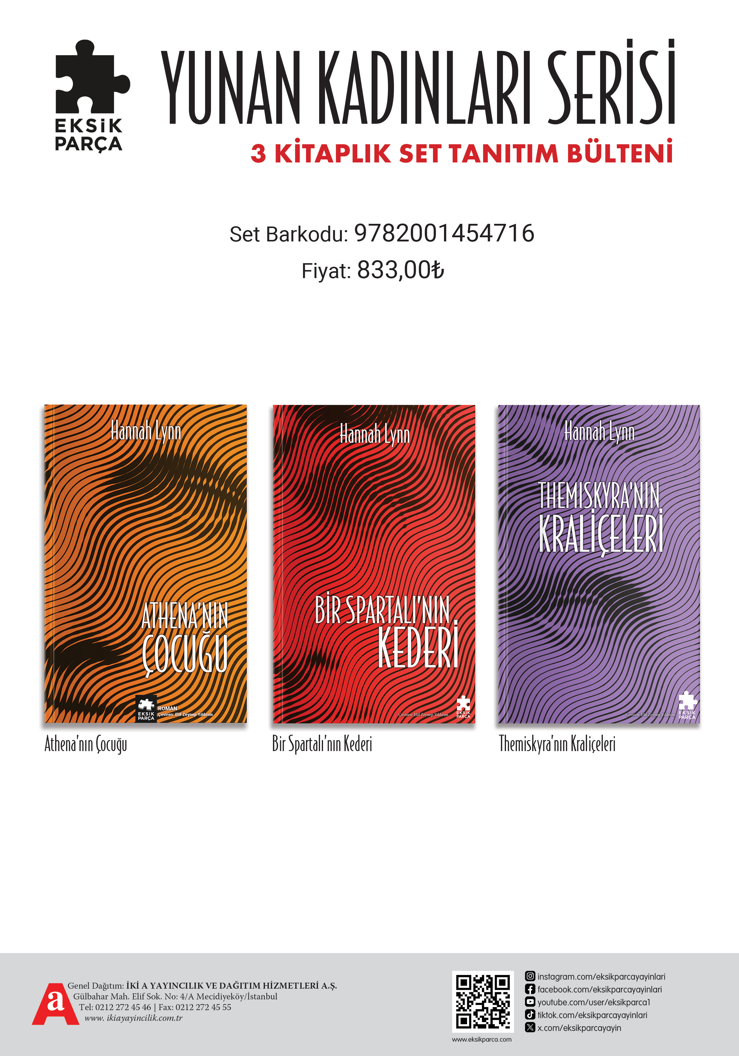 Yunan Kadınlar Serisi - 3 Kitaplık Set