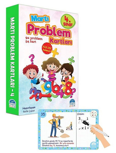 4. Sınıf Problem Kartları - Yaz Sil Kalemli
