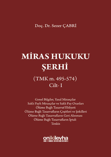 Miras Hukuku Şerhi Cilt 1