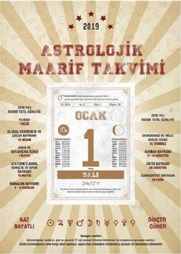 2019 Astrolojik Maarif Takvimi