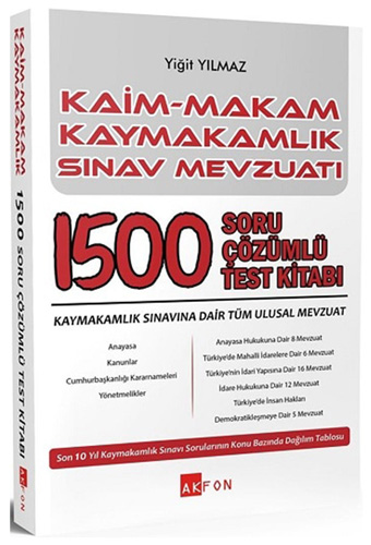 Kaim Makam Kaymakamlık Sınav Mevzuatı 1500 Soru Çözümlü Test Kitabı