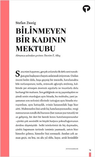 Bilinmeyen Bir Kadının Mektubu Bilinmeyen Bir Kadının Mektubu