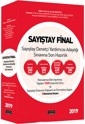 2019 Sayıştay Final Sayıştay Denetçi Yardımcısı Adaylığı Sınavına Son Hazırlık Soru Bankası