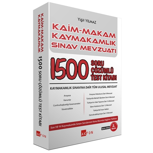 Kaim Makam Sınav Mevzuatı 1500 Çözümlü Soru Bankası 