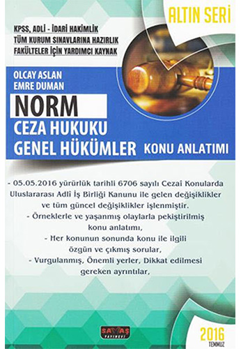 NORM Ceza Hukuku Genel Hükümler - Konu Anlatımı