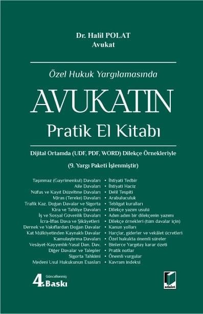 Özel Hukuk Yargılamasında Avukatın Pratik El Kitabı (Ciltli)
