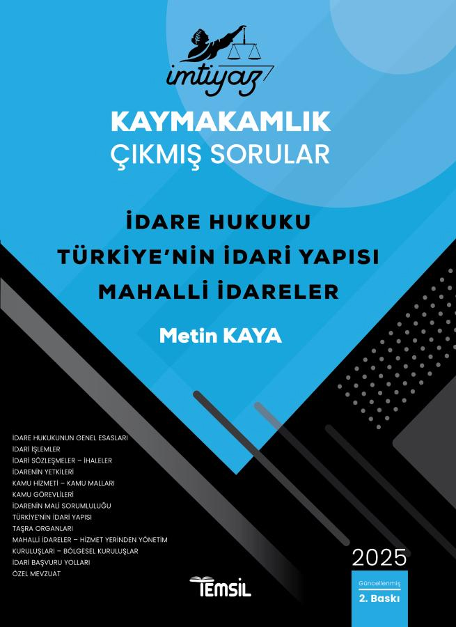İmtiyaz Kaymakamlık Çıkmış Sorular İdare Hukuku - Türkiye'nin İdari Yapısı - Mahalli İdareler