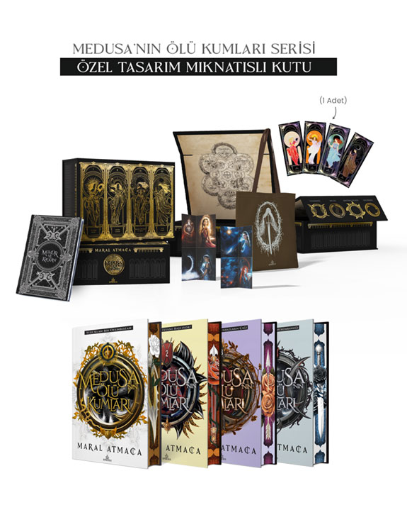 Medusa’nın Ölü Kumları Serisi 4 Kitap Takım - Hediyeli Yan Boyamalı Mıknatıslı Kutu (Ciltli)