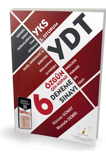 YDT İngilizce Çek Kopar 6 Özgün Deneme Sınavı Dijital Çözümlü