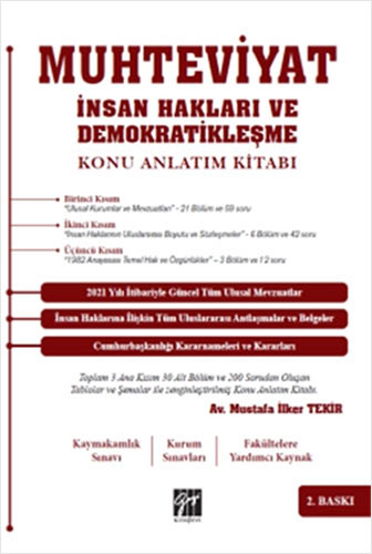 Muhteviyat İnsan Hakları ve Demokratikleşme Konu Anlatım Kitabı