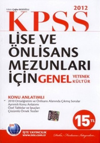 KPSS LİSE VE ÖNLİSANS MEZUNLARI İÇİN GEN.YET.